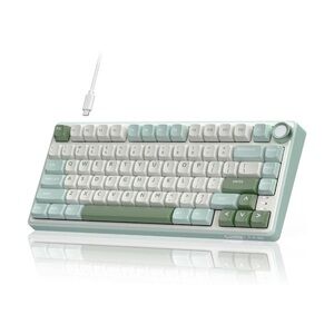 RK ROYAL KLUDGE R75 Mechanical Keyboard Wired Matcha Sage Green Colorway